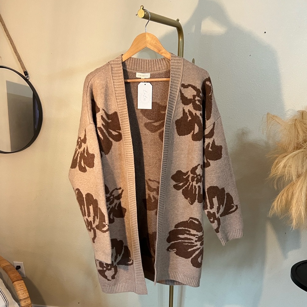 Promesa Brown Floral Cardigan